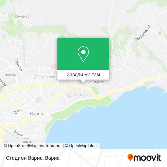 Стадион Варна карта