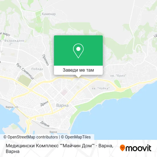 Медицински Комплекс ""Майчин Дом"" - Варна карта