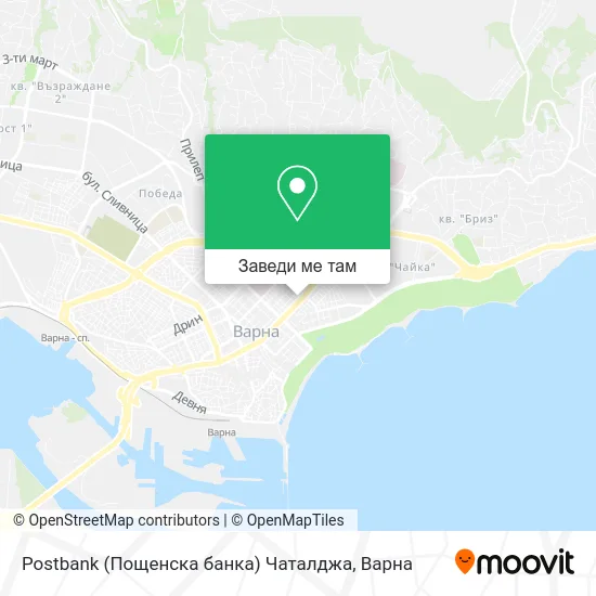 Postbank (Пощенска банка) Чаталджа карта