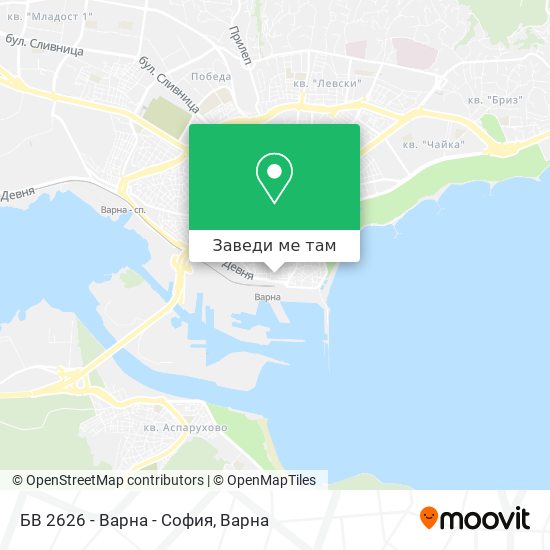 БВ 2626 - Варна - София карта
