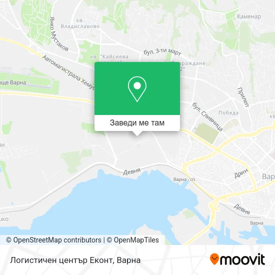 Логистичен център Еконт карта
