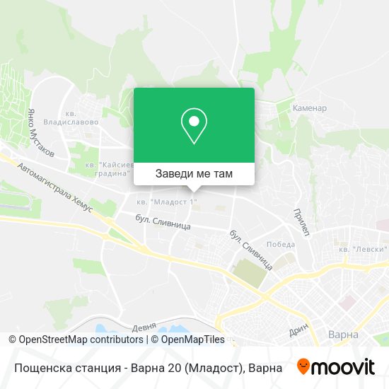 Пощенска станция - Варна 20 (Младост) карта
