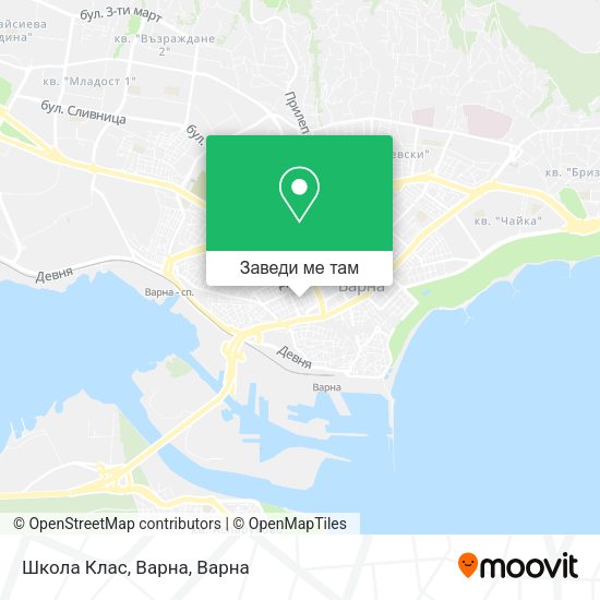 Школа Клас, Варна карта