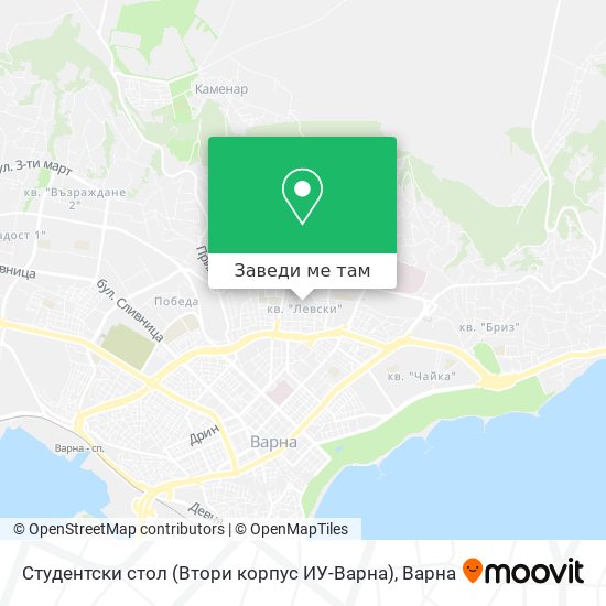 Студентски стол (Втори корпус ИУ-Варна) карта