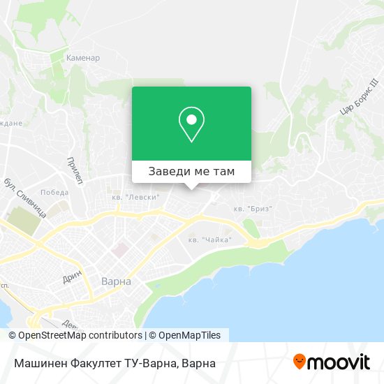 Машинен Факултет ТУ-Варна карта