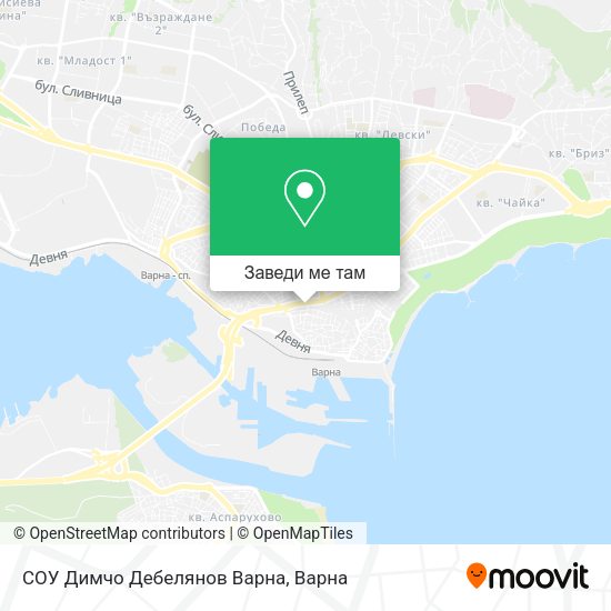 СОУ  Димчо Дебелянов  Варна карта