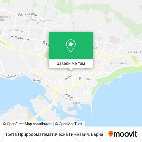 Трета Природоматематическа Гимназия карта