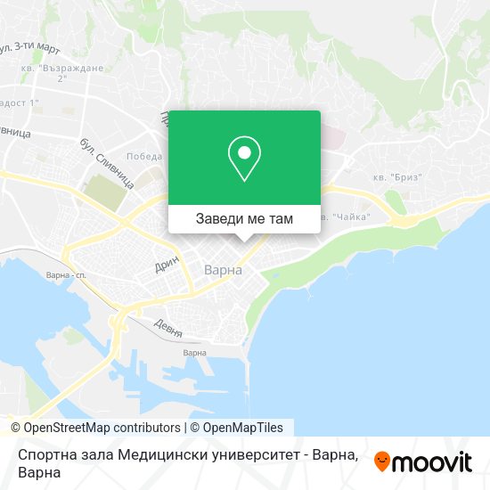 Спортна зала Медицински университет - Варна карта