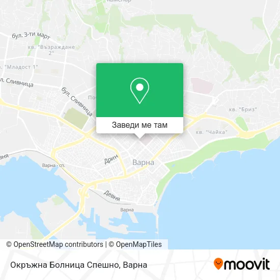 Окръжна  Болница Спешно карта