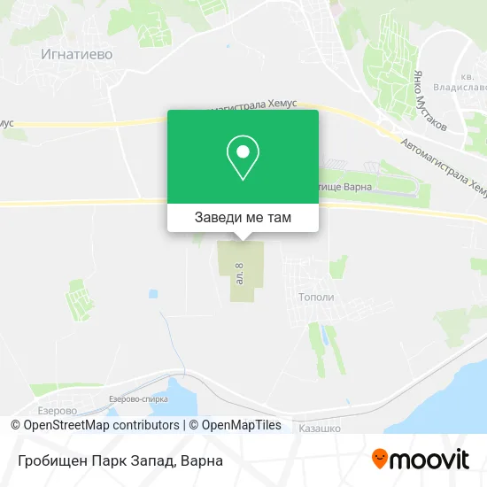 Гробищен Парк  Запад карта