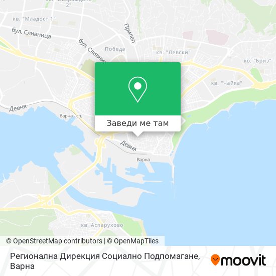 Регионална Дирекция Социално Подпомаганe карта