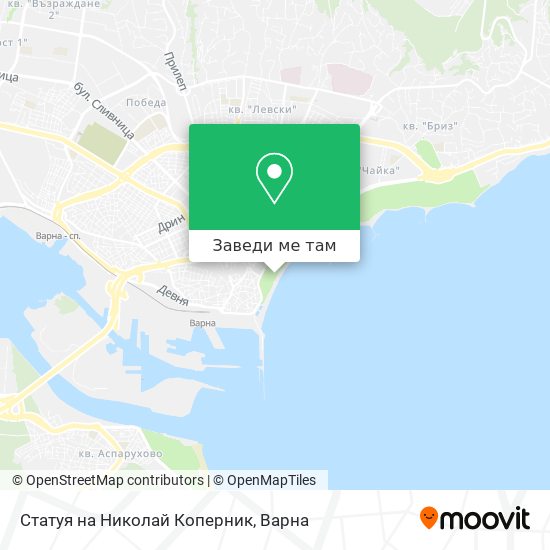 Статуя на Николай Коперник карта