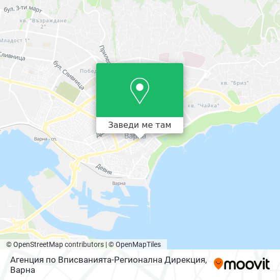 Агенция по Вписванията-Регионална Дирекция карта