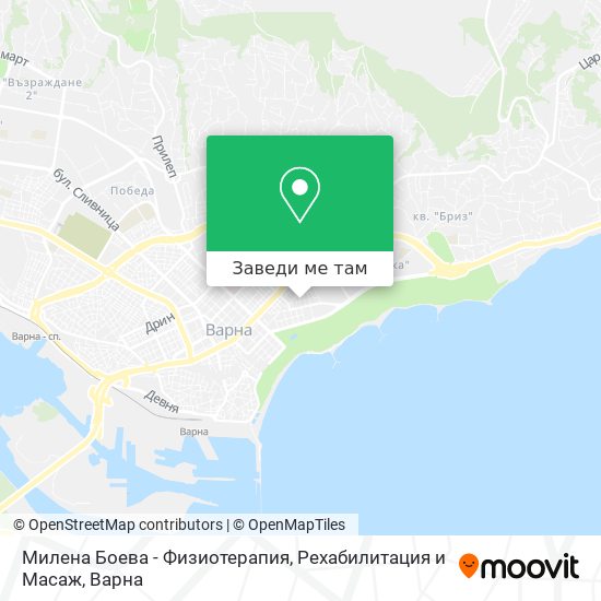 Милена Боева - Физиотерапия, Рехабилитация и Масаж карта
