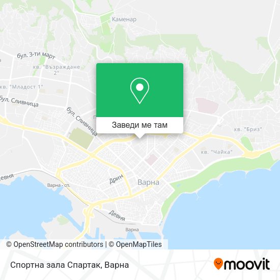 Спортна зала Спартак карта