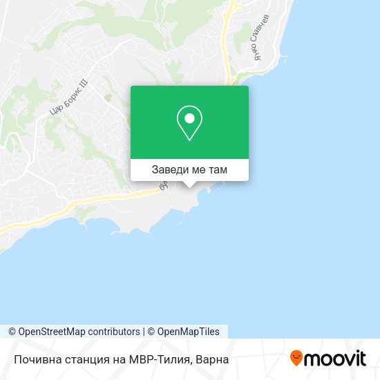 Почивна станция на МВР-Тилия карта