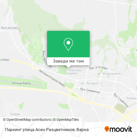 Паркинг улица Асен Разцветников карта
