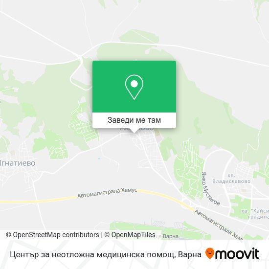 Център за неотложна медицинска помощ карта