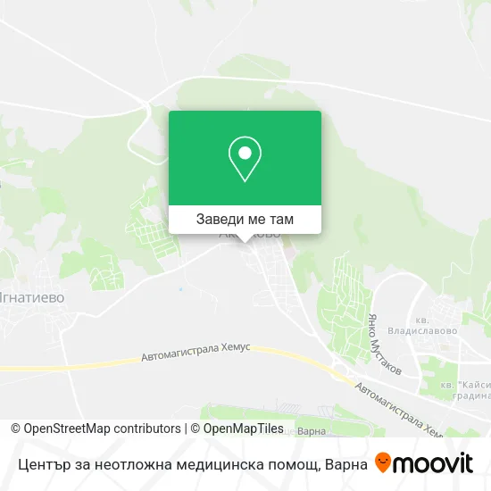 Център за неотложна медицинска помощ карта