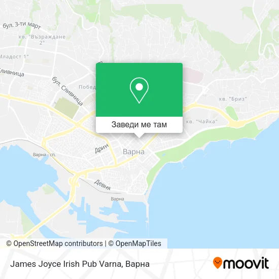 James Joyce Irish Pub Varna карта