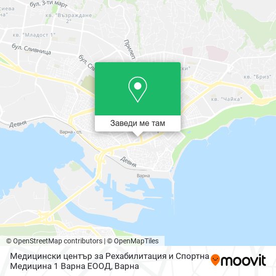 Медицински център за Рехабилитация и Спортна Медицина 1 Варна ЕООД карта