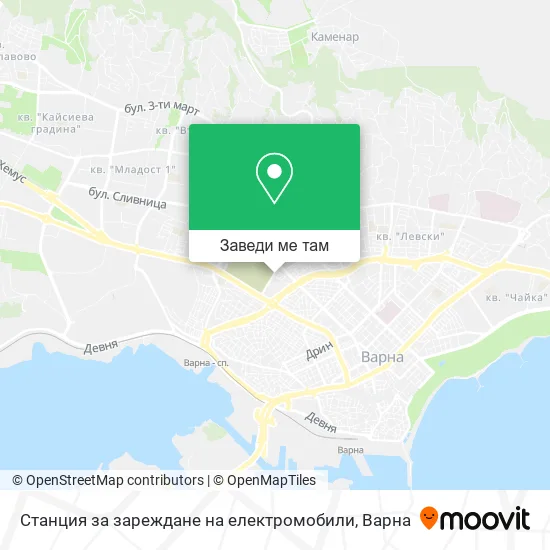 Станция за зареждане на електромобили карта