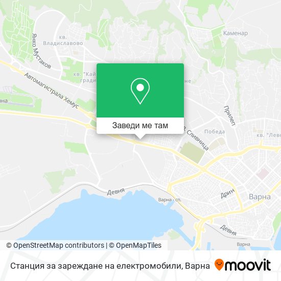 Станция за зареждане на електромобили карта