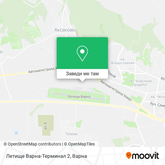 Летище Варна-Терминал 2 карта