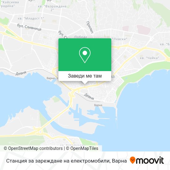 Станция за зареждане на електромобили карта