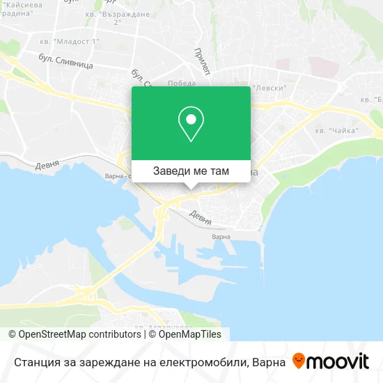 Станция за зареждане на електромобили карта