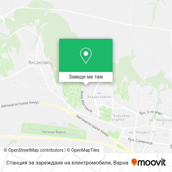 Станция за зареждане на електромобили карта
