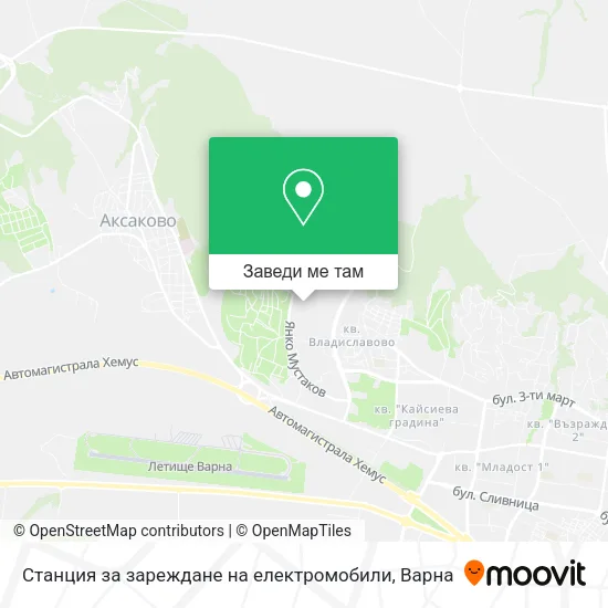 Станция за зареждане на електромобили карта