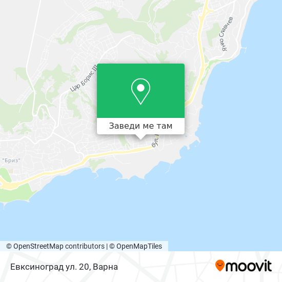 Евксиноград ул. 20 карта