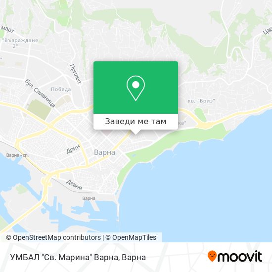 УМБАЛ "Св. Марина" Варна карта