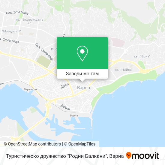 Туристическо дружество "Родни Балкани" карта