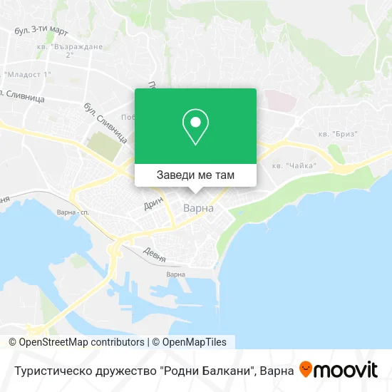 Туристическо дружество "Родни Балкани" карта