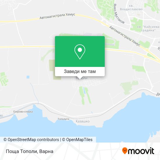Поща Тополи карта
