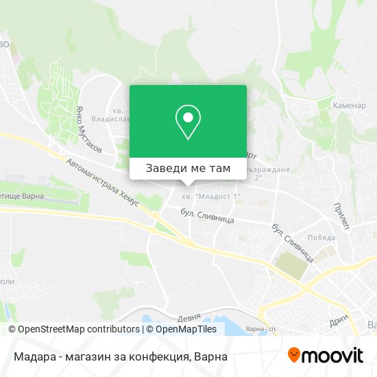 Мадара - магазин за конфекция карта