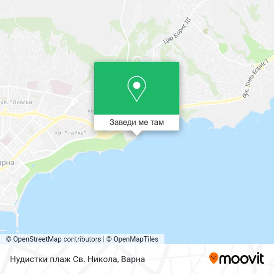 Нудистки плаж Св. Никола карта