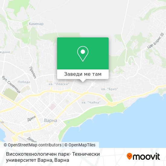 Високотехнологичен парк- Технически университет Варна карта