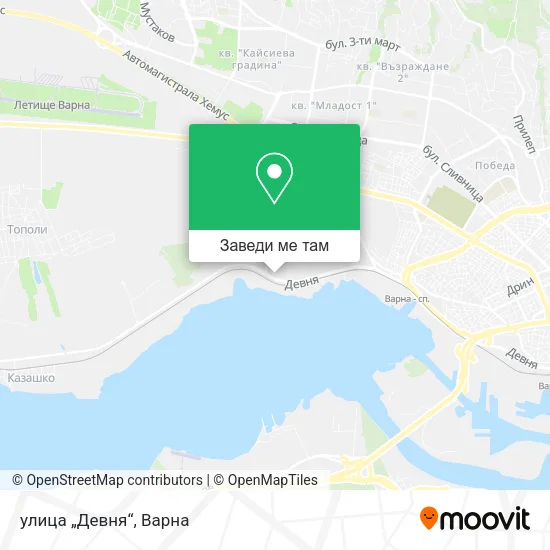 улица „Девня“ карта