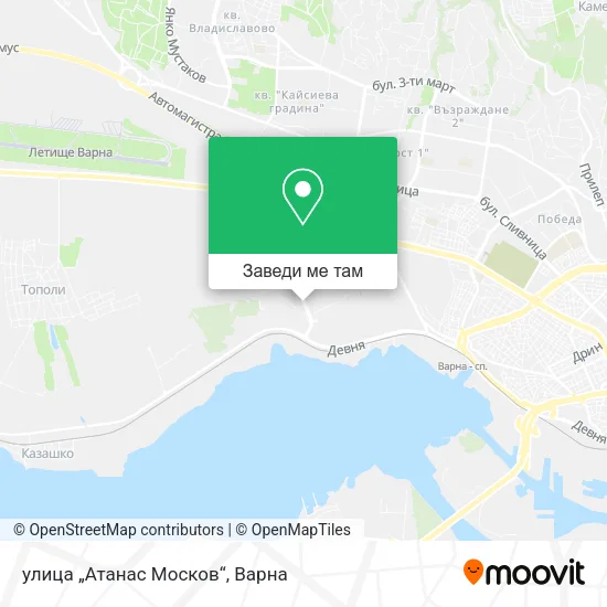 улица „Атанас Москов“ карта
