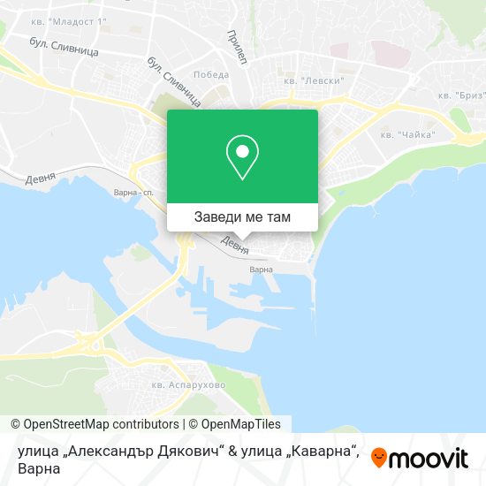 улица „Александър Дякович“ & улица „Каварна“ карта