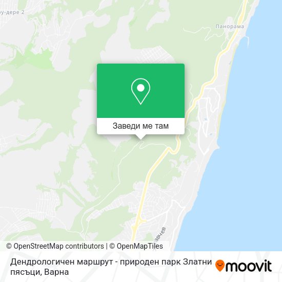 Дендрологичен маршрут - природен парк Златни пясъци карта