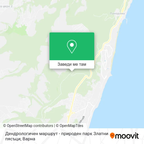 Дендрологичен маршрут - природен парк Златни пясъци карта