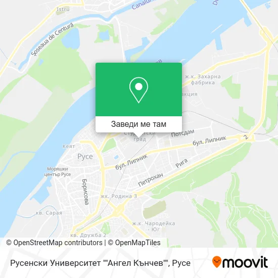 Русенски Университет ""Ангел Кънчев"" карта