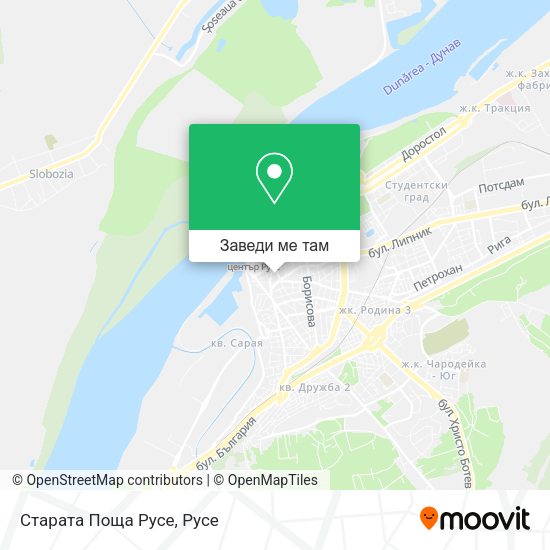 Старата Поща Русе карта