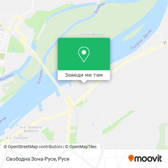 Свободна Зона-Русе карта