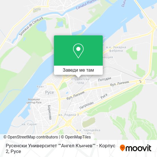 Русенски Университет ""Ангел Кънчев"" - Корпус 2 карта