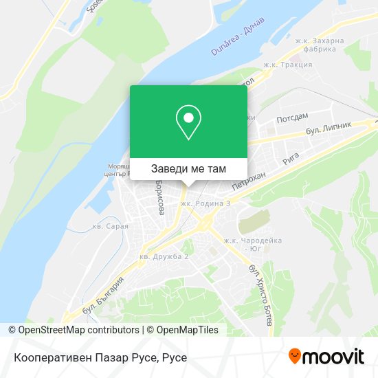 Кооперативен Пазар Русе карта